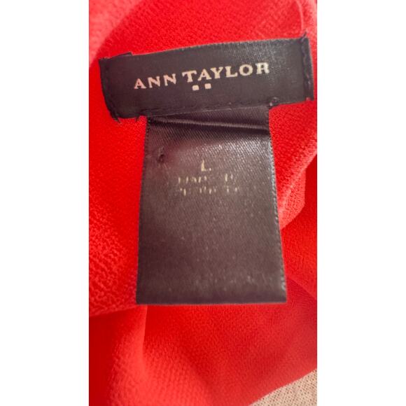 Ann Taylor Women’s Red Chiffon Layered Blouse Size L - Picture 4 of 7